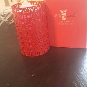 Pink zebra Love and Hearts simmer pot cover Accent Shade set